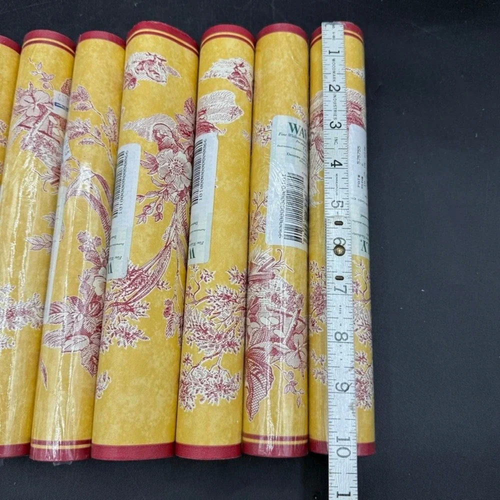 Vintage Waverly Wallpaper Border La Petite Ferme French Toile Yellow Red Country